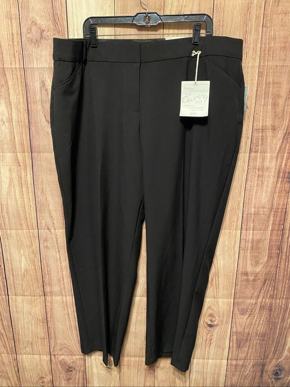 Cato 22W Petite curvy fit NWT black slacks pants business trouser stretch